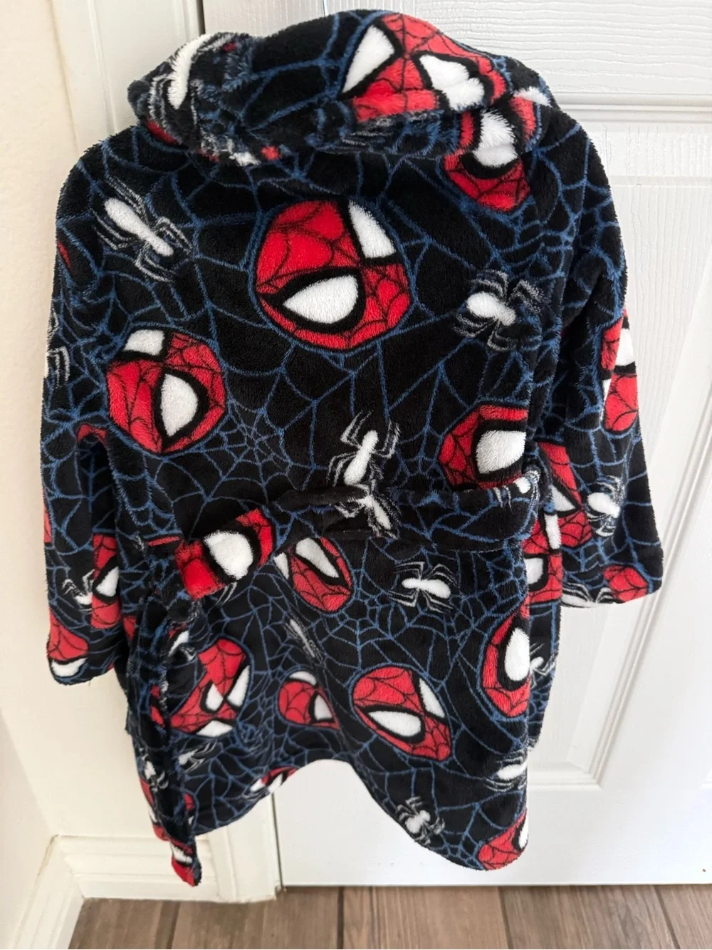 Kids Spider-Man Fleece Robe - Navy, Red, White 3T